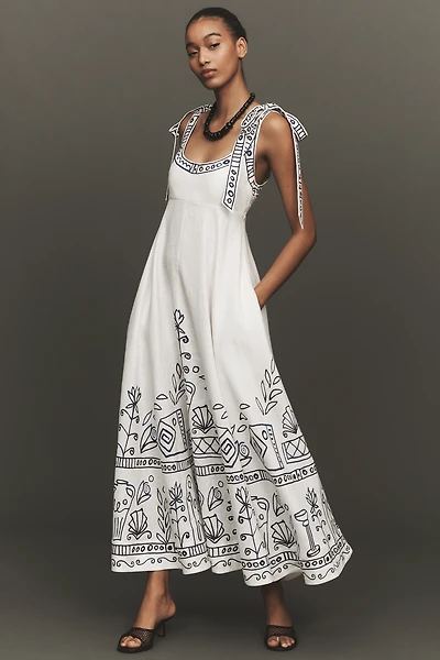 ALÉMAIS Leela Ballet Linen Midi Dress