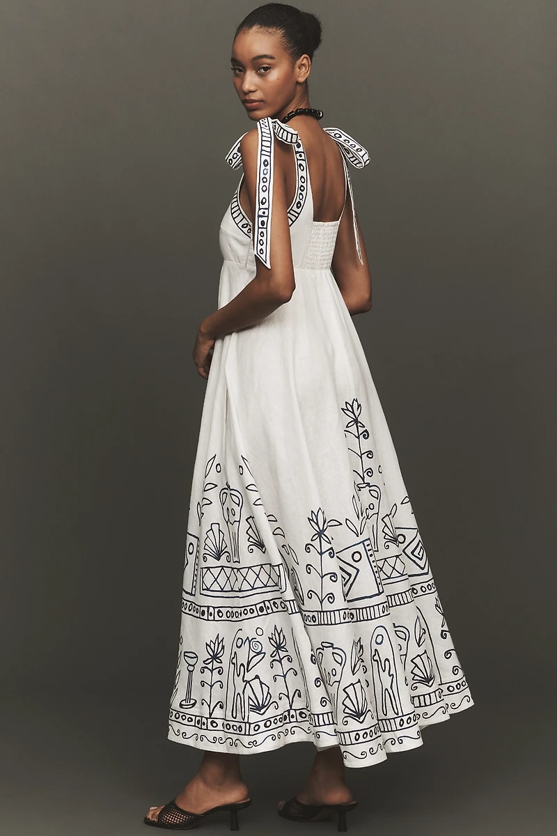 ALÉMAIS Leela Ballet Linen Midi Dress