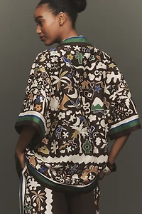 ALÉMAIS Maroc Relaxed Short-Sleeve Linen Buttondown Shirt