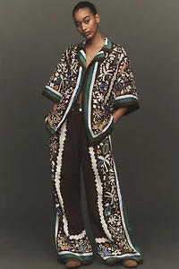 ALÉMAIS Maroc Relaxed Short-Sleeve Linen Buttondown Shirt