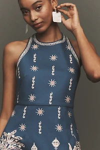 ALÉMAIS Acacia Linen Halter Mini Dress