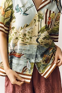 ALÉMAIS Toucan Tango Linen Buttondown Shirt