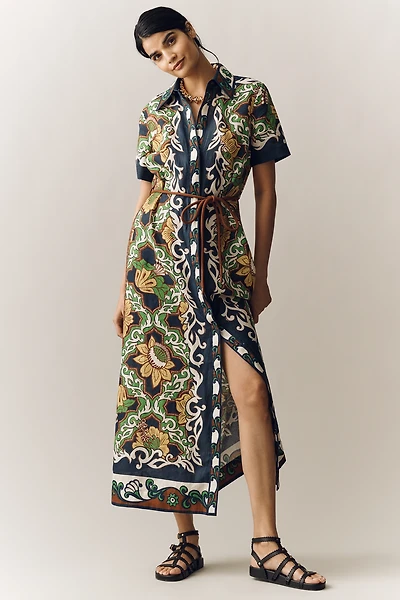 ALÉMAIS Liana Linen Midi Shirt Dress