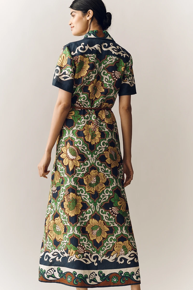 ALÉMAIS Liana Linen Midi Shirt Dress