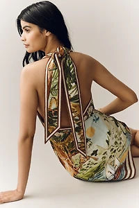 ALÉMAIS Cotton Toucan Tango Halter Mini Dress