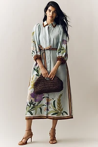 ALÉMAIS Alfie Linen Midi Shirt Dress