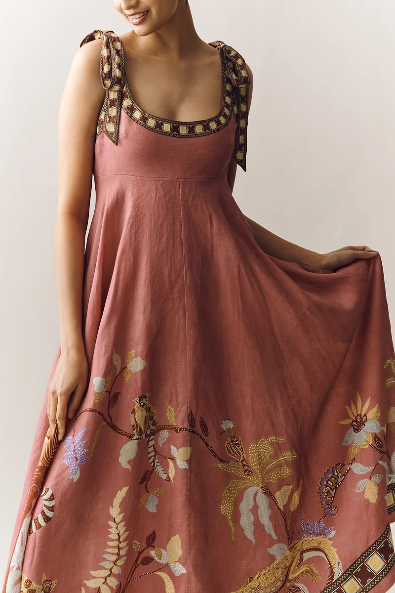 ALÉMAIS Zuri Linen Ballet Midi Sundress