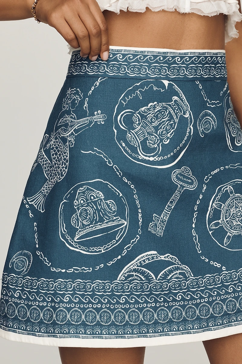 ALÉMAIS Lucky Linen Mini Skirt