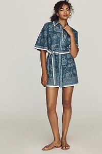 ALÉMAIS Lucky Linen Belted Mini Dress