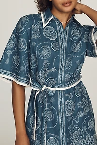 ALÉMAIS Lucky Linen Belted Mini Dress