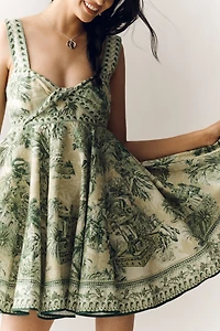 ALÉMAIS Sara Linen Twist Mini Dress