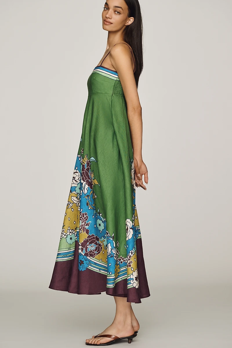 ALÉMAIS Nanci Linen Midi Dress