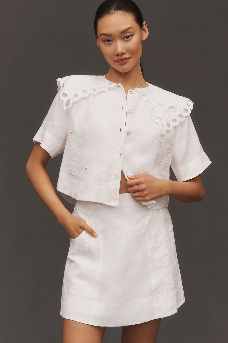 Lovaan Nina Eyelet Mini Skirt