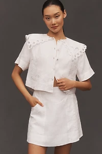 Lovaan Nina Eyelet Mini Skirt