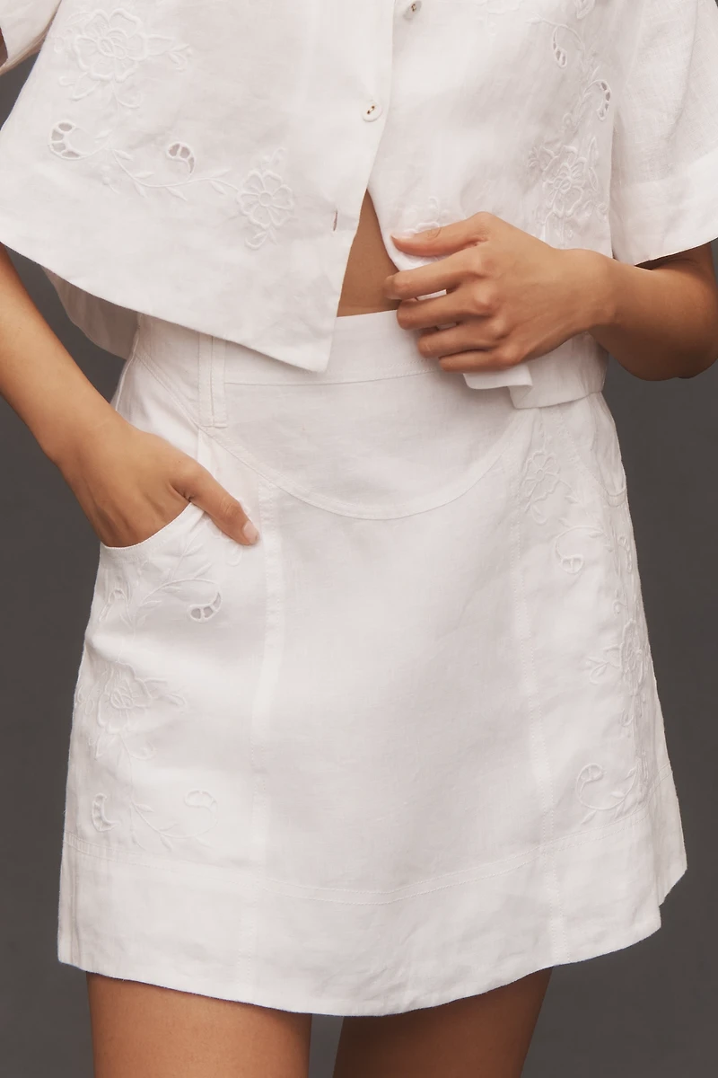 Lovaan Nina Eyelet Mini Skirt