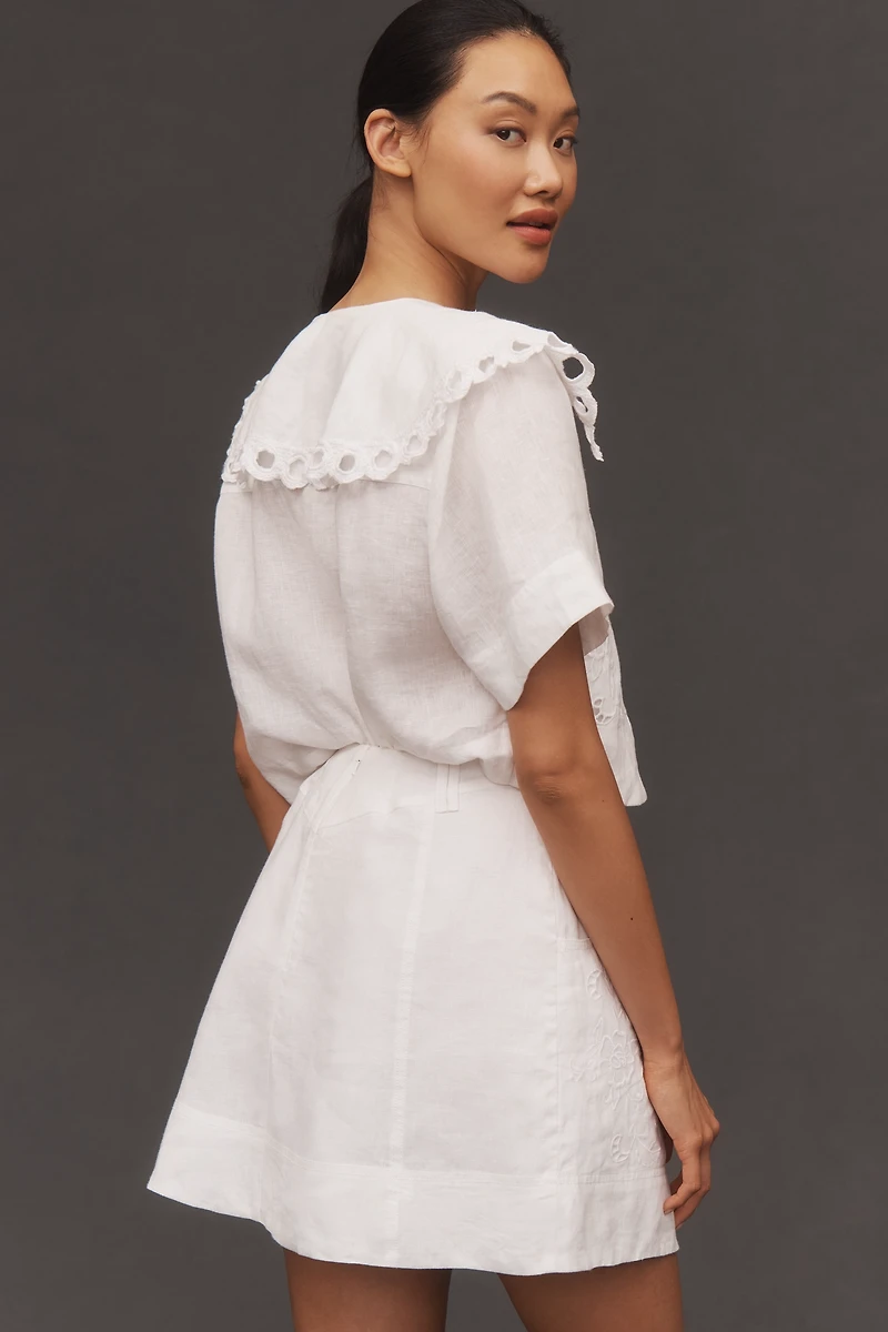 Lovaan Nina Eyelet Mini Skirt