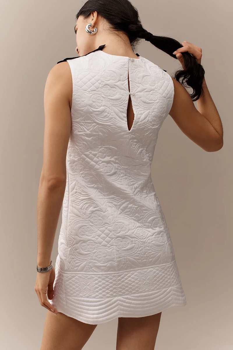 Lovaan Lena Quilted Taffeta Mini Dress
