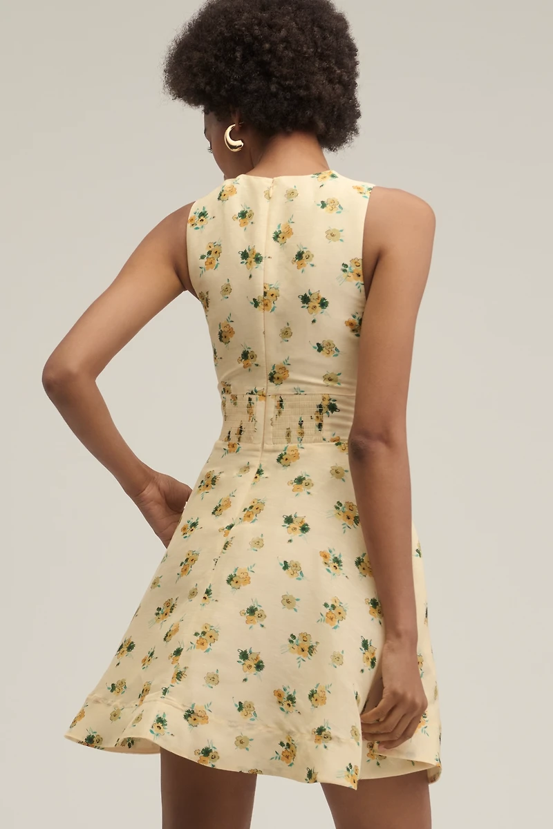 Lovaan Delilah Linen Silk Bow Mini Dress