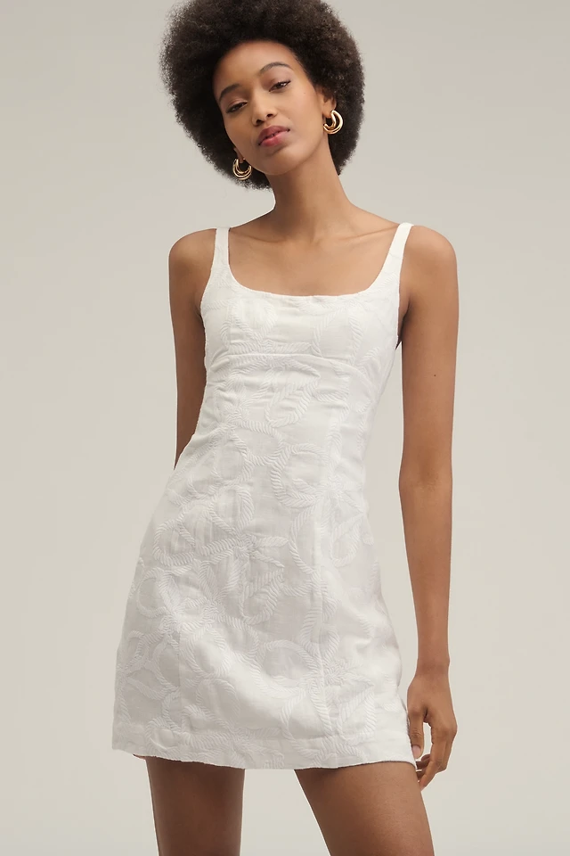 square neck linen mini dress Linen Mini Dress ESTHER: Vintage Inspired Square Neck Bishop Sleeve