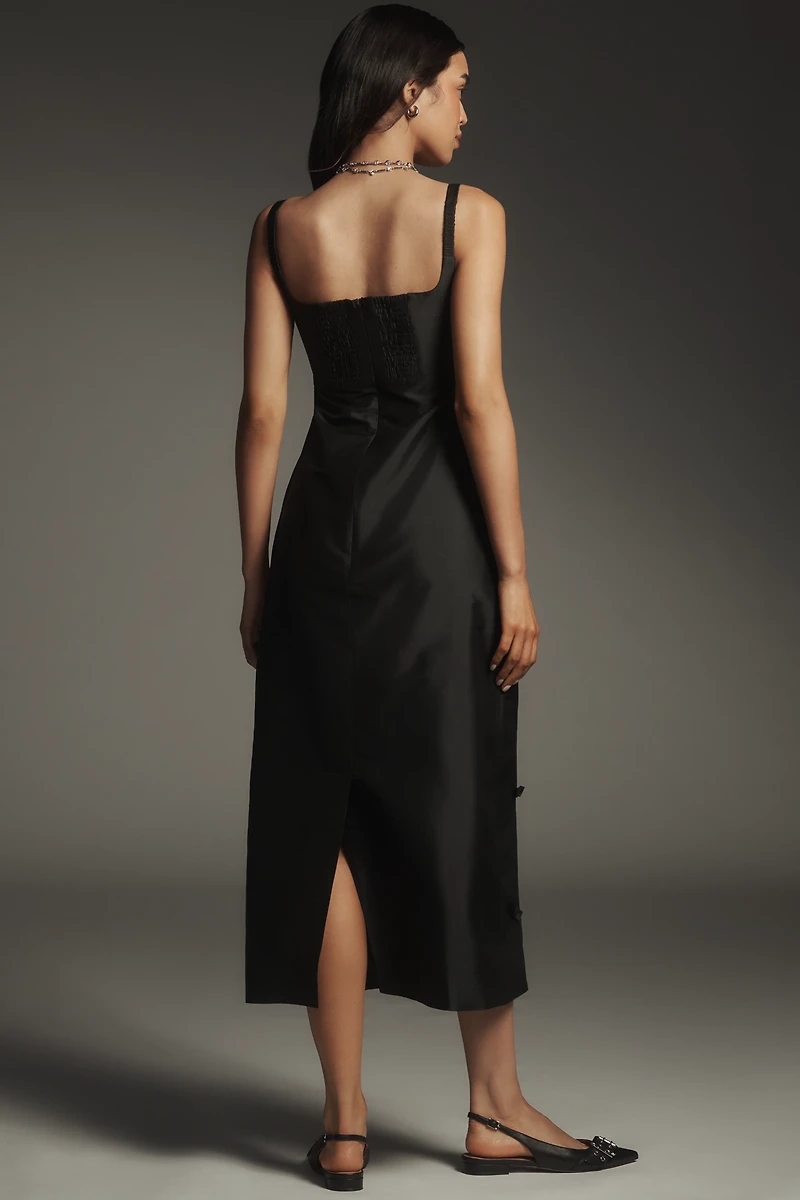 Lovaan Camilla Sleeveless Square-Neck Midi Dress
