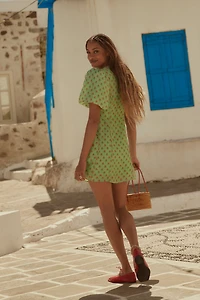 Lovaan Adeline Linen Silk Blend Mini Dress