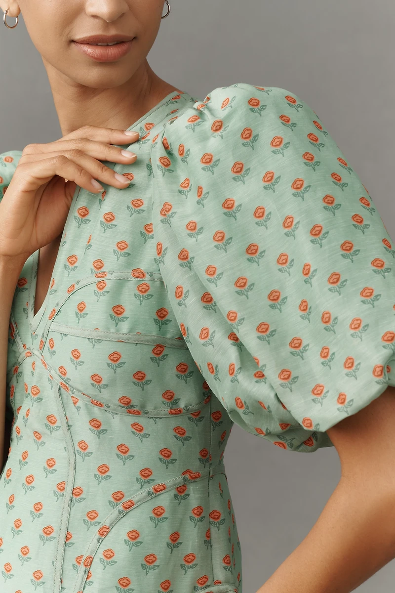 Lovaan Adeline Linen Silk Blend Mini Dress