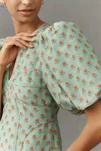 Lovaan Adeline Linen Silk Blend Mini Dress