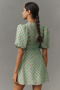 Lovaan Adeline Linen Silk Blend Mini Dress