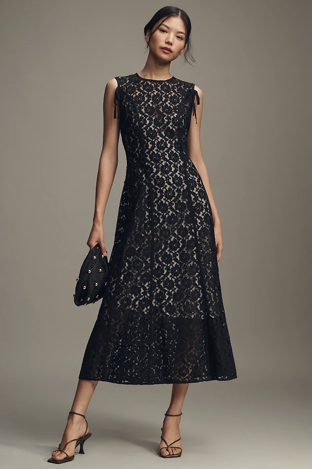 Lovaan Audrey Sleeveless Lace Midi Dress | The Summit Lovaan Audrey Sleeveless Lace Midi Dress | The Summit