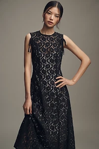 Lovaan Audrey Sleeveless Lace Midi Dress