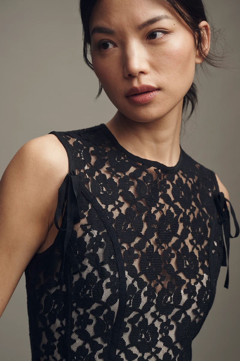 Lovaan Audrey Sleeveless Lace Midi Dress
