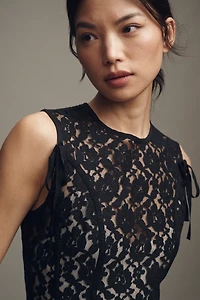Lovaan Audrey Sleeveless Lace Midi Dress