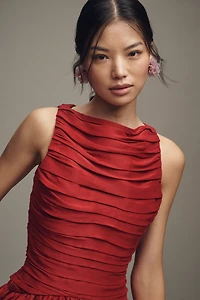 Lovaan Pleated Midi Dress