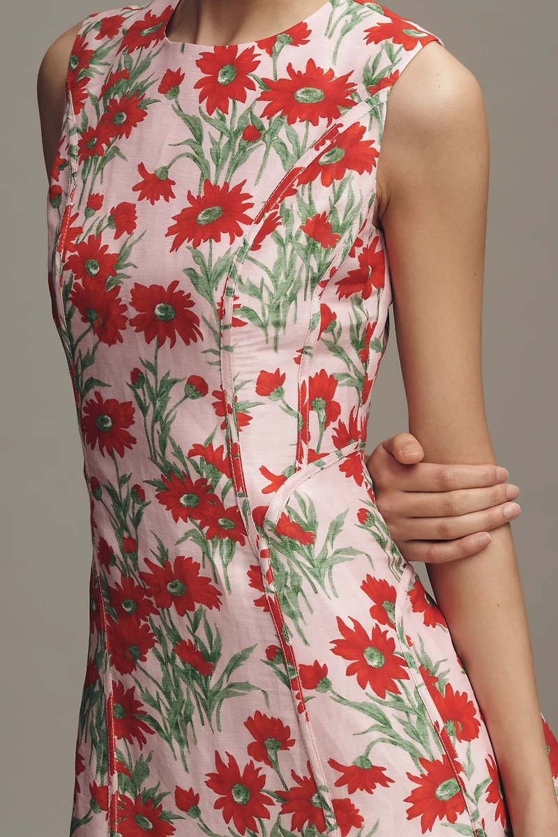 Lovaan Pollyanna Linen Silk Blend Sleeveless Midi Dress