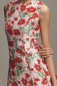 Lovaan Pollyanna Linen Silk Blend Sleeveless Midi Dress