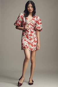 Lovaan Adeline Linen Silk Blend Mini Dress