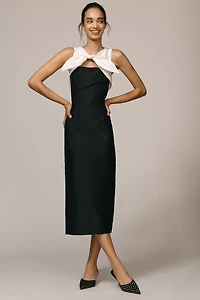 Lovaan Charlotte Sleeveless Taffeta Midi Dress