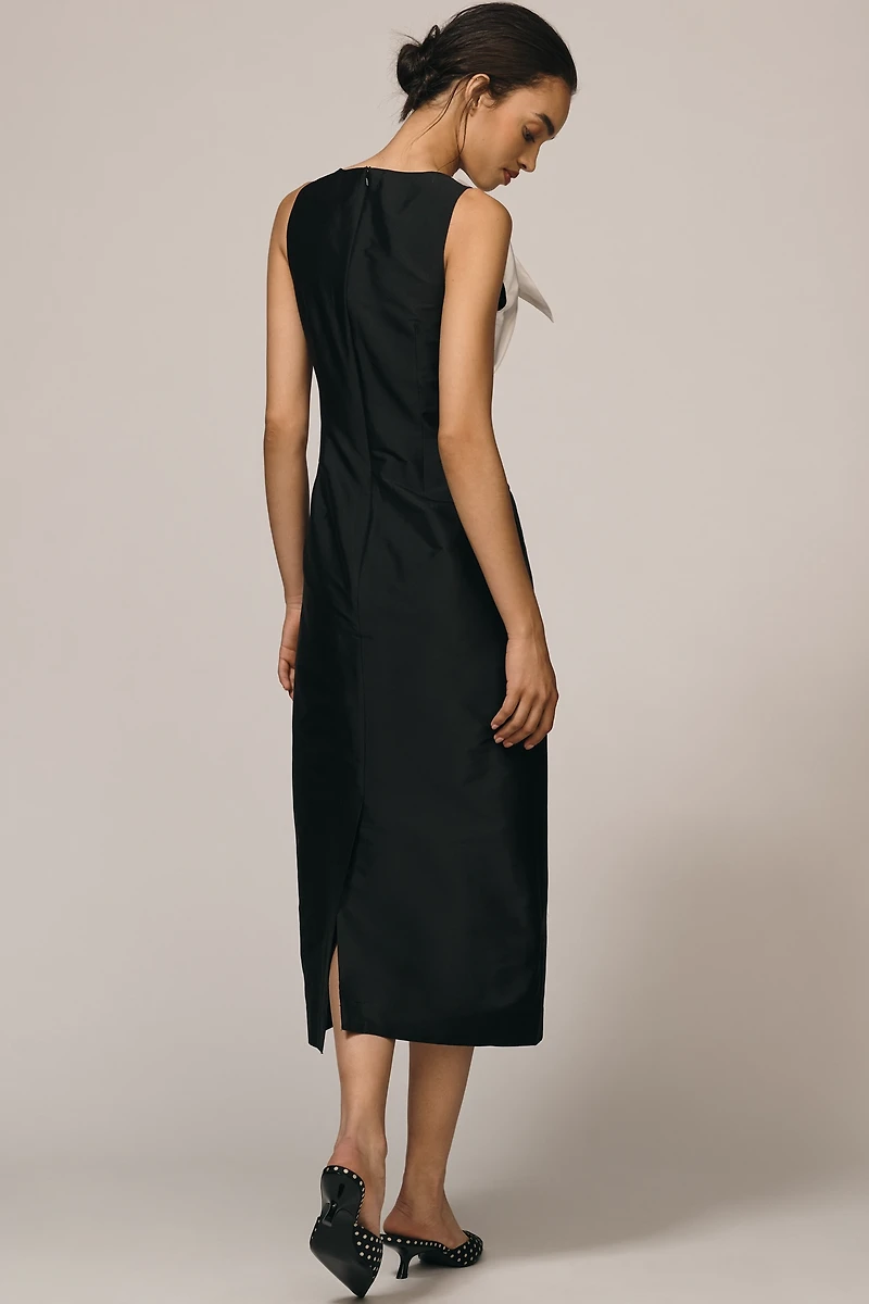 Lovaan Charlotte Sleeveless Taffeta Midi Dress
