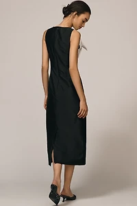 Lovaan Charlotte Sleeveless Taffeta Midi Dress