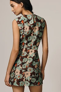 Lovaan Harper Linen-Silk Sleeveless Mini Dress