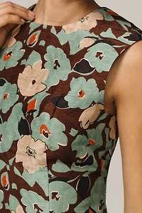 Lovaan Harper Linen-Silk Sleeveless Mini Dress