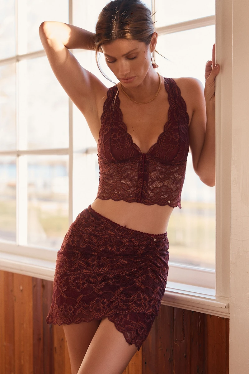 Clo Intimo Lace Wrap Mini Skirt