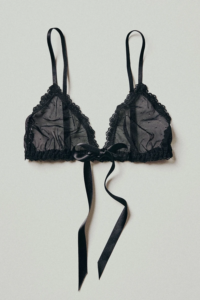 Hanky Panky Peek-a-Boo Lace Tie-Front Bralette