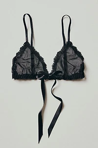 Hanky Panky Peek-a-Boo Lace Tie-Front Bralette