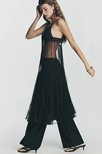 LyreBird Sheer Seamed Midi Dress