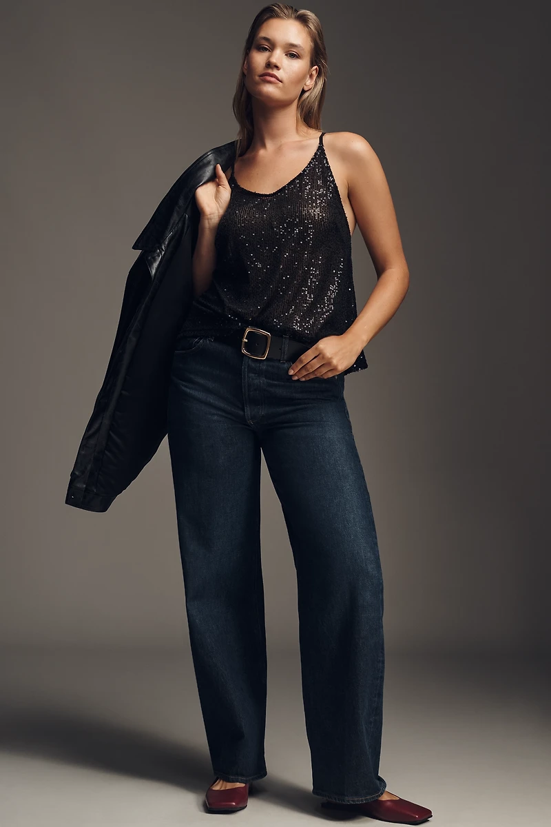 Blue Tassel Plus Sequin Swing Tank