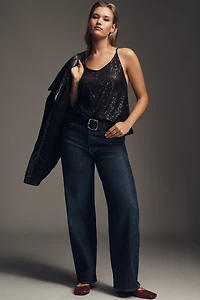 Blue Tassel Plus Sequin Swing Tank