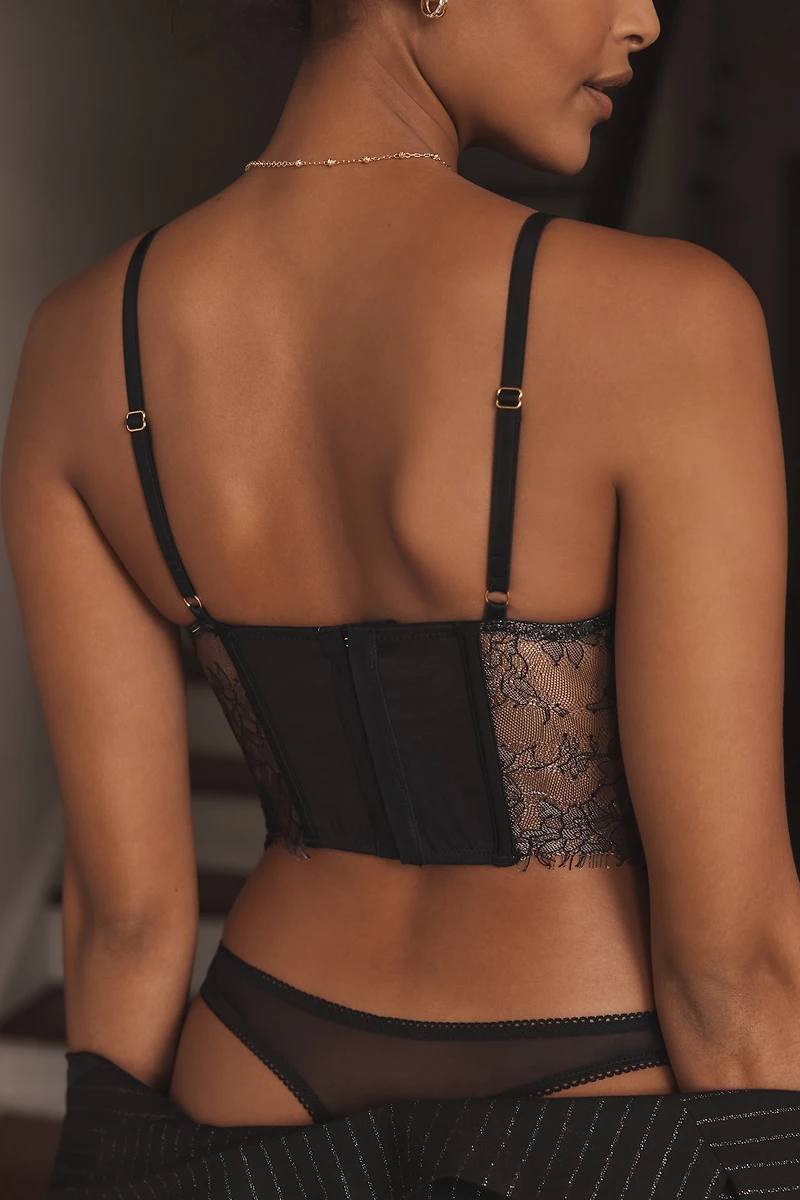 By Anthropologie Lace Hourglass Corset Bra