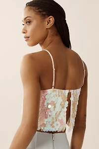 By Anthropologie Paillette Crop Tank