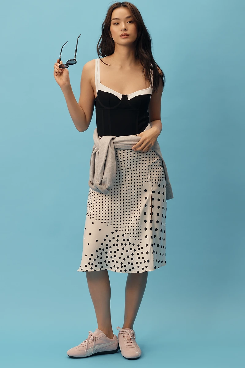 By Anthropologie Sheer Contrast Bodysuit